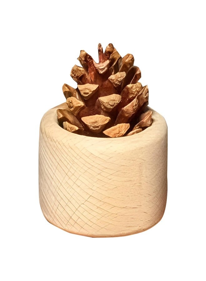 SAMIQU Wooden Essential Oil Diffuser - Beech Wood Aromatherapy Diffuser with Natural Pine Cone, Small Cylinder Passive Diffuser for Home, Office, Car, Wardrobe, Yoga Hall, and SPA - Image 1